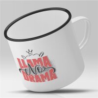 Emaille Tasse Llama no Drama Vintage 300ml