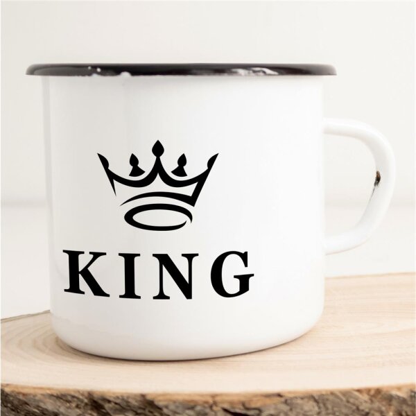 Emaille Tasse King Vintage 300ml