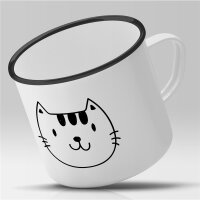 Emaille Tasse Katze Vintage 300ml