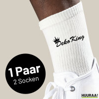 Socken Deko King Krone Größe 37/46 White Motiv...