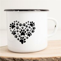 Emaille Tasse Pfoten Tatzen Vintage 300ml