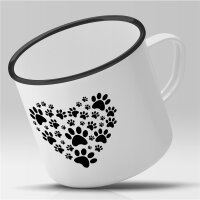 Emaille Tasse Pfoten Tatzen Vintage 300ml