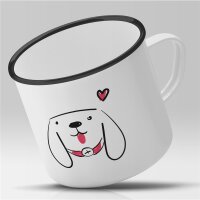 Emaille Tasse Hund Zunge Vintage 300ml