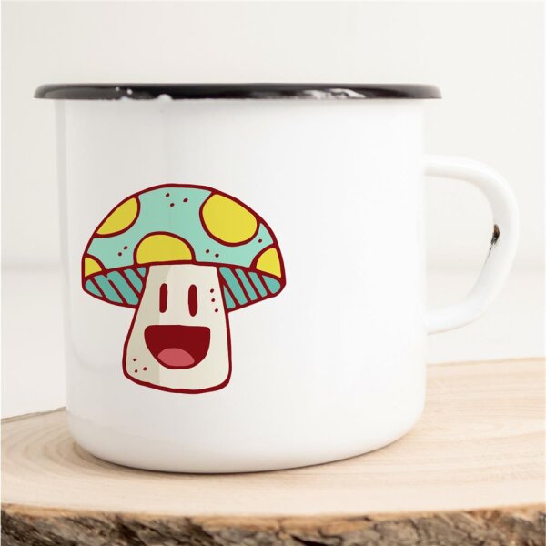 Emaille Tasse Süßer Pilz Vintage 300ml
