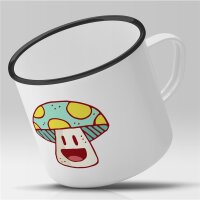 Emaille Tasse S&uuml;&szlig;er Pilz Vintage 300ml