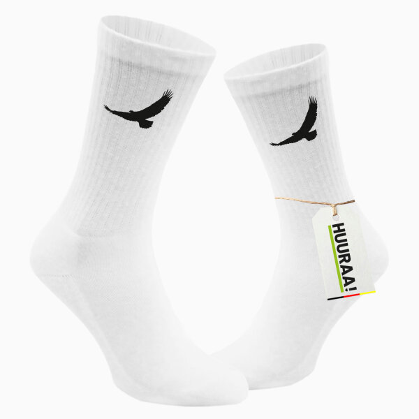 Socken Eagle Silhouette  Adler Größe 37/46 White Motiv Tennissocken