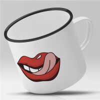 Emaille Tasse Verf&uuml;hrerische Lippen Vintage 300ml