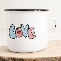 Emaille Tasse Love Herz Vintage 300ml