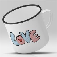 Emaille Tasse Love Herz Vintage 300ml