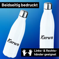 Edelstahl-Trinkflasche Kurwa Polnisch 500ml Wasserflasche