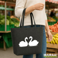 Filzshopper Schwan Pärchen 22 Liter Filztasche