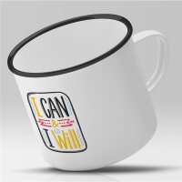 Emaille Tasse I can and i will Vintage 300ml