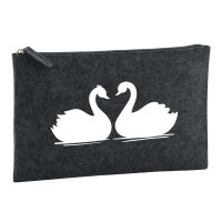 Kulturbeutel Schwan Pärchen 1 Liter Filz Charcoal...