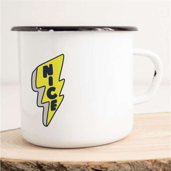 Emaille Tasse Nice Blitz Vintage 300ml