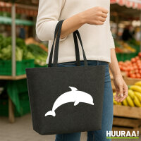 Filzshopper Delfin Silhouette 22 Liter Filztasche