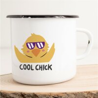 Emaille Tasse Cool Chick Vintage 300ml