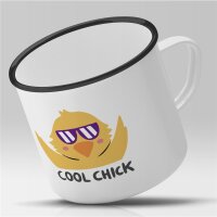 Emaille Tasse Cool Chick Vintage 300ml