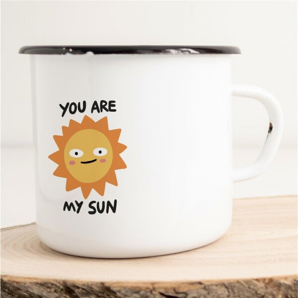 Emaille Tasse You are my sun Vintage 300ml