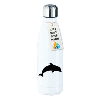 Edelstahl-Trinkflasche Delfin Silhouette 500ml Wasserflasche