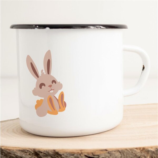 Emaille Tasse Häschen Vintage 300ml