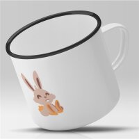 Emaille Tasse Häschen Vintage 300ml