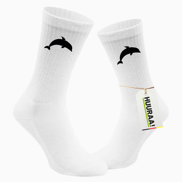 Socken Delfin Silhouette Größe 37/46 White Motiv Tennissocken