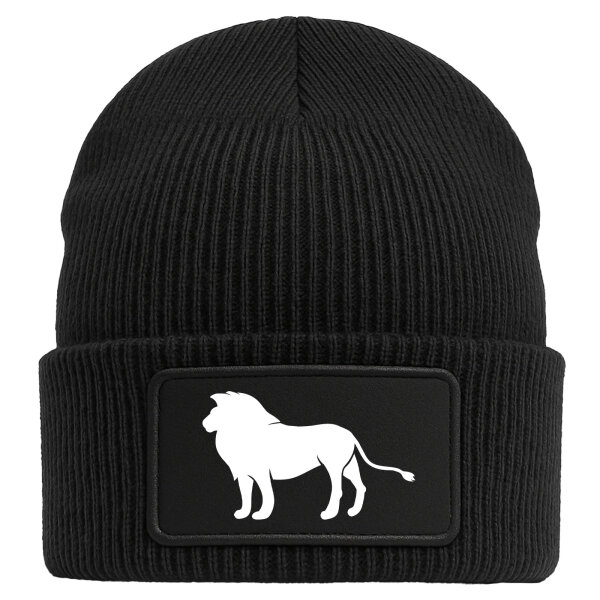 Beanie Löwe Silhouette Black Mütze