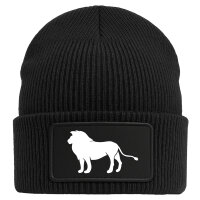 Beanie Löwe Silhouette Black Mütze