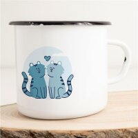 Emaille Tasse Katzen Vintage 300ml
