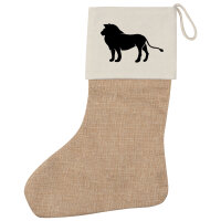 Weihnachtsstrumpf Löwe Silhouette Beige