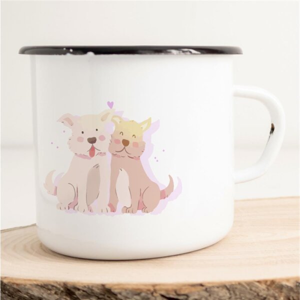 Emaille Tasse Hunde Vintage 300ml