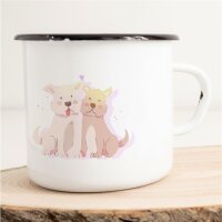 Emaille Tasse Hunde Vintage 300ml