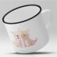 Emaille Tasse Hunde Vintage 300ml