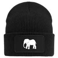 Beanie Elefant Silhouette Black Mütze