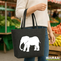 Filzshopper Elefant Silhouette 22 Liter Filztasche