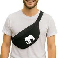 Bauchtasche Elefant Silhouette 2,5 Liter Black Crossbody Bag