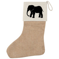 Weihnachtsstrumpf Elefant Silhouette Beige