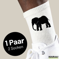 Socken Elefant Silhouette Größe 37/46 White...