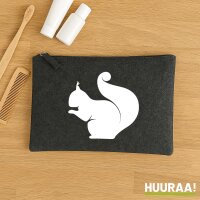 Kulturbeutel Eichhörnchen Silhouette 1 Liter Filz...