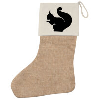 Weihnachtsstrumpf Eichhörnchen Silhouette Beige