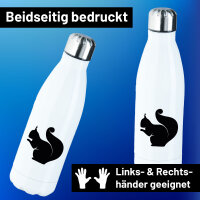 Edelstahl-Trinkflasche Eichhörnchen Silhouette 500ml Wasserflasche