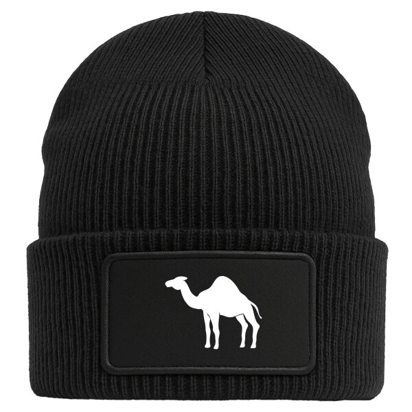 Beanie Dromedar Kamel Silhouette Black Mütze