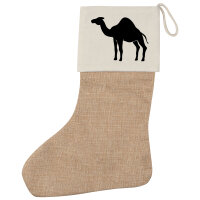 Weihnachtsstrumpf Dromedar Kamel Silhouette Beige