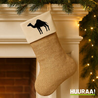 Weihnachtsstrumpf Dromedar Kamel Silhouette Beige