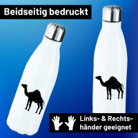 Edelstahl-Trinkflasche Dromedar Kamel Silhouette 500ml Wasserflasche