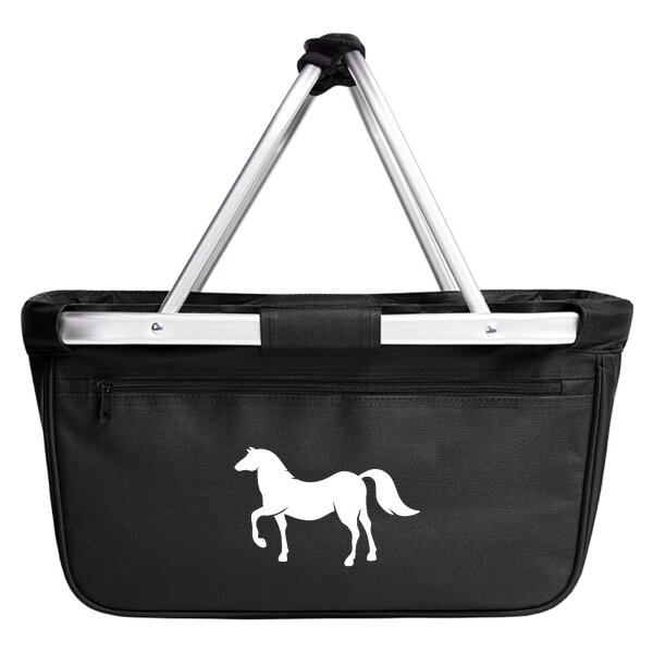 Einkaufskorb Pferd Silhouette in Black, faltbar, 20 Liter