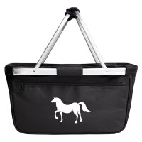 Einkaufskorb Pferd Silhouette in Black, faltbar, 20 Liter