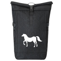 Kurierrucksack Pferd Silhouette 30-44 Liter Black Melange