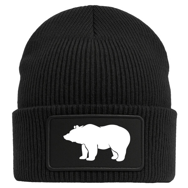 Beanie Bär Silhouette Black Mütze