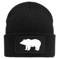 Beanie Bär Silhouette Black Mütze